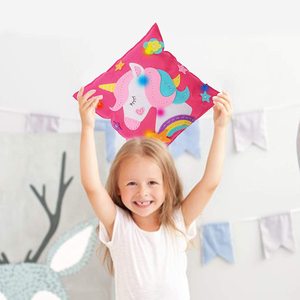 Suministros de Arte y manualidades para niños, decoración de unicornio cuadrado precortada, almohada de fieltro, <span class=keywords><strong>kit</strong></span> de costura artesanal, conjunto artesanal para niños, retales para aprendizaje - Product Image 6