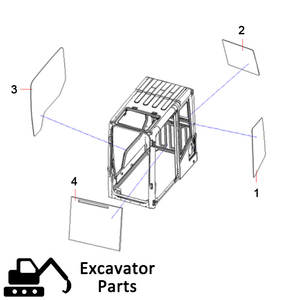 Piezas de repuesto para excavadora, vidrio templado para ventana, al por menor, vidrio de acero para SY75 SY215 SY365 - Product Image 2