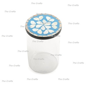 Acrylic Nuts Server <b>With</b> <b>Wooden</b> And Mother Of Pearl Work <b>Lid</b> Superior Quality Dessert Sweets Box At Best Price - Product Image 1