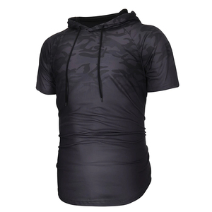 ชุดออกกำลังกายสำหรับผู้ชาย,กางเกงขาสั้นแฟชั่นแขนสั้นมีฮู้ด/มัดย้อม - Product Image 4