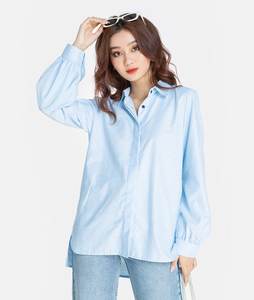 Blusa de chifón Irregular de manga larga para mujer, camisa de oficina, novedad, hecha en Vietnam - Product Image 3