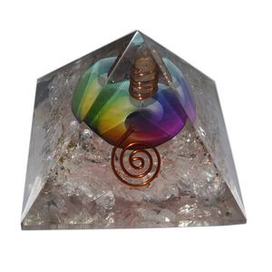 Pirámide de cuarzo rosa para el desarrollo físico, símbolo de chacra, orgón, Mental - Product Image 1