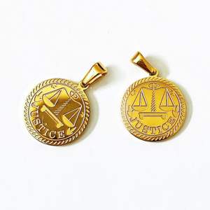 Pendentif en acier inoxydable avec compas délicat, colombe du Saint-Esprit, médaille de la Justice, balance, balance de la Justice, croix biblique, prière du Seigneur, main de Hamsa - Product Image 2