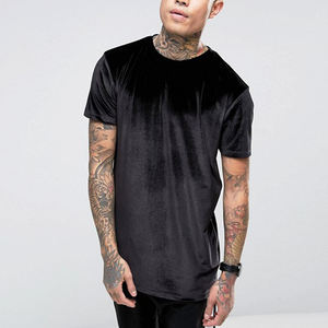 Custom พิมพ์หรือปักโลโก้100% Velour T เสื้อ Unisex โพลีเอสเตอร์/ แปนเด็กซ์บล็อกขนาดบวก Velour เสื้อยืด - Product Image 1