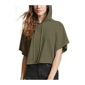 Conjunto de Sudadera con Capucha y Top Corto de Punto con Estampado Vintage para Mujer, Tallas Grandes, Transpirable, Ropa Deportiva, Logo Frontal, Mangas Cortas Casuales - Product Image 3
