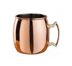 Tasse d'eau potable en cuivre de conception fabuleuse avec tasse de forme ronde de poignée en laiton pour l'usage d'hôtel et de restaurant - Product Image 6