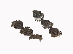 New Designed Artificial handmade brass silver look alike stud earings for women and girls - Product Image 3