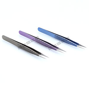 Pince à cils lisse Volume Pince à cils Extensions de cils droits pointus de haute qualité Mise à niveau de la pince à épiler d'isolation incurvée - Product Image 2