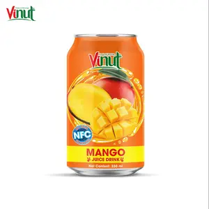 330ml VINUT 좋은 가격 100% 순수 무료 디자인 라벨 유통 통조림 망고 주스 음료