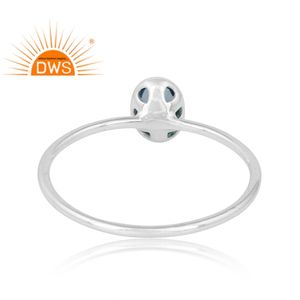 Anillo apilable de piedras preciosas de Topacio Azul de Londres Natural de plata de ley fina para fabricante de joyas de mujer - Product Image 4