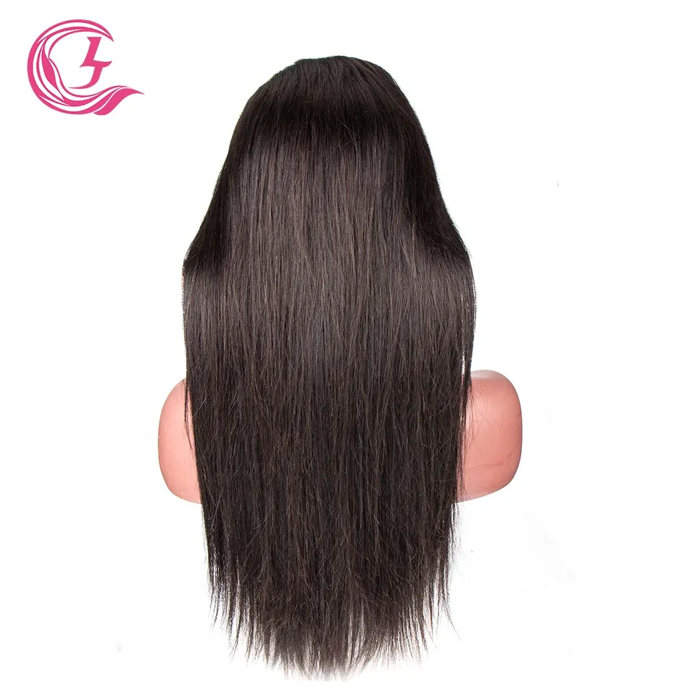 Indian Hair Vendor Unprocessed Virgin Remy Plucked Bleached Knots Brown 30 Inch Straight Thin Cheap Afro Lace Frontal Wig