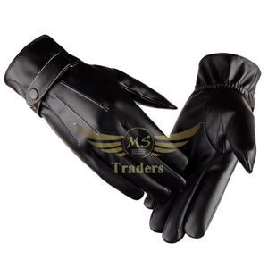 New Arrival Custom Outdoor Sport Driving Leather Warm Thicken Cold Proof Men Touch Screen Winter Hand <b>Gloves</b> for Men Pu Leather - Product Image 1