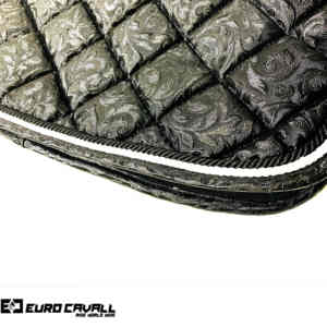 2022 Best Design Dressage Saddle Pad Black Artificial Leather Horse Pads para Full Horse - Product Image 6