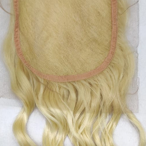 ที่กำหนดเองล่าสุด613สีบลอนด์หยักหยิกคู่วาดเป็นกลุ่มผมผ้าโดยเครื่องบางปิดลูกไม้หน้าผากผมผู้ขายขายส่ง - Product Image 2