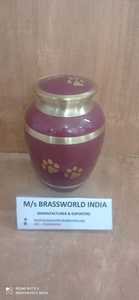 Urna de cremación para mascotas, suministros funerarios de latón azul con pata de mascota plateada grabada, moda India - Product Image 5