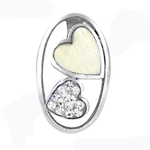 Stylish Cz <b>Pendant</b> Dual Heart Shape <b>Initial</b> Cubic Zirconia Gemstone <b>Silver</b> <b>Pendant</b> 925 <b>Silver</b> <b>Pendant</b> - Product Image 2