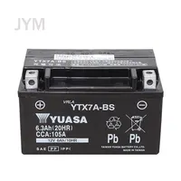 YTX7A-BS Twin Motorcycle Battery, Acid Lead, 6 V-12 V