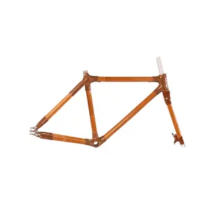 Cadre de vélo Vintage en bambou à fixer, bicyclette de piste en alliage d'aluminium, 700C