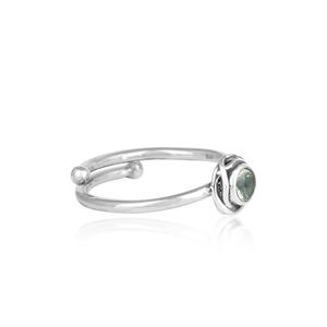 Bague de fiançailles en pierre d'améthyste verte naturelle en argent massif 925, anneau couronne oxisée, vente en gros - Product Image 3