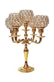 Candelabro de oro con bollo de cristal, hecho en la India - Product Image 2