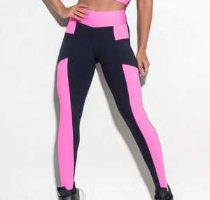 Leggings de gimnasio antibacterianos transpirables de algodón 100% de cintura media para mujer de alta calidad personalizados - Product Image 1