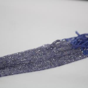 4mm 5mm PIEDRA DE iolita Natural facetada Rondelle cuentas de piedras preciosas sueltas hebras de fabricante en línea India último nuevo - Product Image 3