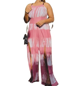 Combinaison longue style Boho pour femme, vêtement à la mode, taille libre, Tie Dye, bretelles Spaghetti, pantalon, collection 2023 - Product Image 1