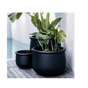 Attractive Design Eco-Friendly Durable Black Powder Coated Galvanized Customized Indoor Outdoor Planters and Flower Pots - Product Image 1