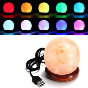 USB Mini Feng Shui pirámide tallada lámpara de sal del Himalaya ecológica artesanía Natural hogar decorativo para el estilo de amor - Product Image 2