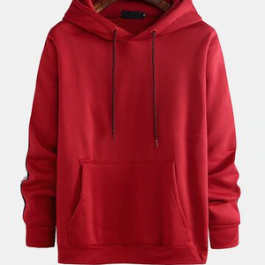 เสื้อสเวตเตอร์มีฮู้ดแบบสวมหัวของผู้ชายเสื้อสเวตเตอร์ถักแบบมีฮู้ดซับในดีไซน์ใหม่สีพื้นสินค้าแฟชั่นขายดี - Product Image 1