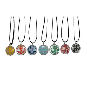 Gravé Sculpté Couleur Roue Disque Chakra Ensemble Pendentifs Agate Naturelle Pierre Précieuse Feng Shui Amour - Product Image 3