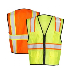 เสื้อกั๊กนิรภัยตาข่ายสะท้อนแสงมองเห็นได้ชัดเจนมีกระเป๋ากันน้ำเสื้อกั๊กรักษาความปลอดภัยก่อสร้างถนน - Product Image 1