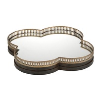 Newest Arrival Copper Plated Decorative Handcrafted Antique Wire Mirror Tray Rose Gold Plated Finishing Stylish