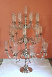 Candelabro de lujo para centro de mesa, moderno, de aluminio, niquelado, para boda, gran oferta - Product Image 3