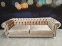 Canapé Chesterfield Moderne de Style Européen en Tissu, Capitonnage, Cadre en Bois Massif Extensible, Ensemble Canapé-Lit pour Appartement, Entrepôt, Atelier, Centre Commercial