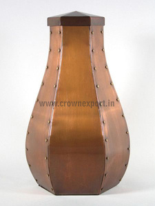 <b>Large</b> copper cremation <b>urns</b> 300 cubic'' upto 4 ltrs human ashes hold antique finished funeral burial <b>urn</b> from top listed company - Product Image 3