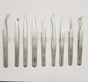 Juego completo de acero inoxidable de alta calidad, pinzas para extensión de pestañas con acabado de arena y agua, pinzas profesionales para pestañas, cantidad a granel - Product Image 2