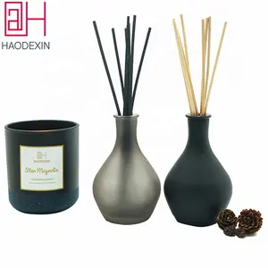 HAODEXIN 5.5oz aroma reed diffuser glass bottle 165ml custom color glass reed diffuser with rattan sticks for home decoration