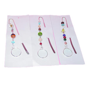 Marcapáginas con cuentas de vidrio, marcador de cristal único con lupa, Modish de moda - Product Image 2