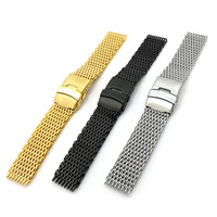 Correa de Reloj Milanesa de Malla de Acero Inoxidable 304 de 18/20/22/24 mm al por Mayor