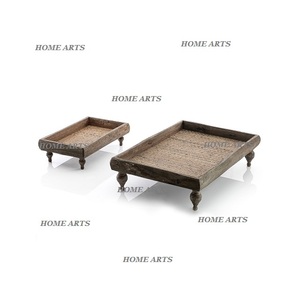 Plateau de service alimentaire de deux tailles différentes, fait main, en métal, de forme ronde, pour le thé et le café, best-seller - Product Image 5