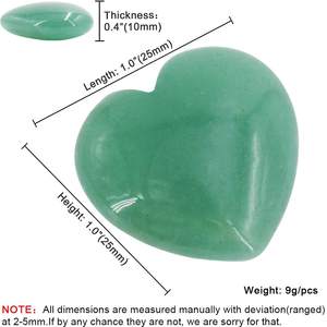 Aventurina Verde pequeña, piedra con forma de corazón, Aventurina verde plana - Product Image 4