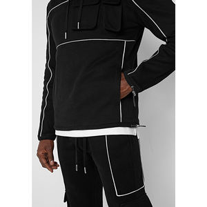 Ensemble de survêtement coupe-vent deux pièces respirant avec logo personnalisé pour hommes veste respirante pantalon de jogging pour la saison d'hiver maternité - Product Image 3