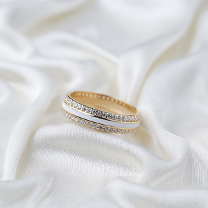 Anillo de racimo de piedras de circón esmaltado blanco, joyería de plata de ley 925 hecha a mano, venta al por mayor - Product Image 4