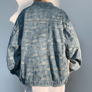 แจ็กเก็ตยีนส์สำหรับผู้ชายเสื้อแจ็กเก็ตยีนส์พิมพ์ลายแบบระเหิดออกแบบได้ตามต้องการ2023 OEM - Product Image 2