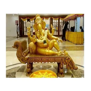 Indian Wedding Welcome FRP Ganesha Statue FRP Ganesha Statue for Wedding Entrance Wedding Decoration Fiber Sitting Ganesh