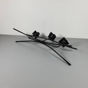 Elegant Iron <b>Candle</b> <b>Holder</b> in Brass and Iron With <b>Black</b> Finished Perfect for Stylish Tabletop Home Decor Stable Stand - Product Image 4