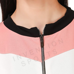 Expédition rapide Survêtements respirants Survêtements de sport imprimés à rayures épaisses personnalisés pour femmes Survêtements à fermeture éclair en vente - Product Image 6