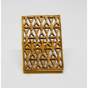 Bague en bois plaqué or en laiton faite à la main tendance dernière mode en laiton en bois pour femmes et filles - Product Image 1