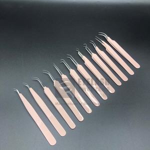 Meilleure vente professionnelle durable en acier inoxydable Volume Extension de cils pince à épiler nu enduit en gros pointu cils - Product Image 3